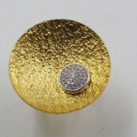 Δαχτυλίδι Ασημένιο Επιχρυσωμένο Σαγρέ & Ζιργκόν - NAP2396