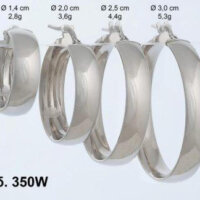 Σκουλαρίκια Ασημένια Φαρδιά Κρίκοι - lu350W