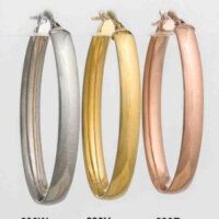 Σκουλαρίκια Οβάλ Φαρδιά από Ασήμι σε 3 χρώματα - lu690