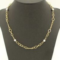 Κολιέ Χρυσό με Λευκόχρυσο 14Κ - gn055