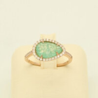 Ασημένιο Δαχτυλίδι με Ροζ Επιχρύσωση, Ζιργκόν & Αχάτη - sr002