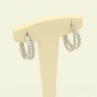 Σκουλαρίκια από Ασήμι Διπλά με Ζιργκόν - se013