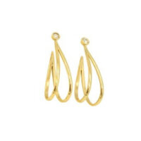 Σκουλαρίκια Ασημένια Επιχρυσωμένα με Ζιργκόν - se020