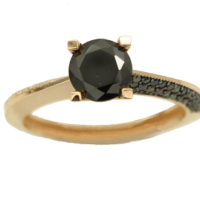Χρυσό Δαχτυλίδι 14Κ με Μαύρο Ζιργκόν - rgr115819