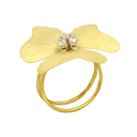 Χρυσό Δαχτυλίδι 14 Καράτια Λουλούδι με Ζιργκόν - d134k3