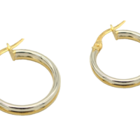 Κρίκοι Δίχρωμοι Χρυσό & Λευκόχρυσο 14Κ - ge070