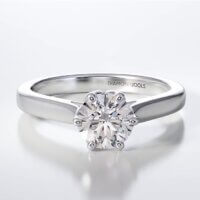 Μονόπετρο Δαχτυλίδι 18 Καράτια Λευκόχρυσο με Brilliant - eng097