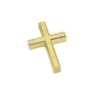 Δίχρωμος Ανδρικός Σταυρός Δύο Όψεων Χρυσό & Λευκόχρυσο 14 Καράτια - gs797