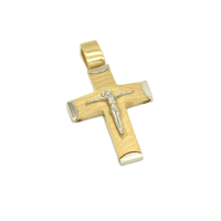 Σταυρός Δίχρωμος Ανδρικός Χρυσό & Λευκόχρυσο 14Κ - gs789