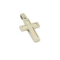 Λευκόχρυσος Σταυρός Δύο Όψεων 14 Καράτια με Ζιρκόν - wgs839