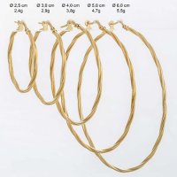 Σκουλαρίκια Κρίκοι Ασημένιοι Επιχρυσωμένοι - lu337y