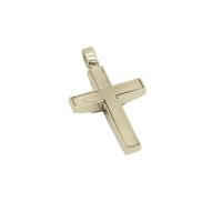 14 Καράτια Λευκόχρυσος Βαπτιστικός Σταυρός με Ζιρκόν - wgs846