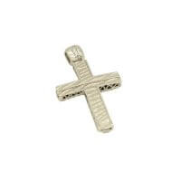 Λευκόχρυσος Σταυρός 14 Καράτια Δύο Όψεων με Ζιρκόν - wgs842