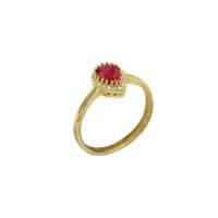 Χρυσό Δαχτυλίδι 14Κ Κόκκινο Δάκρυ Ζιρκόν - gr016_r