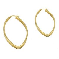 14Κ Χρυσοί Οβάλ Κρίκοι - ge108