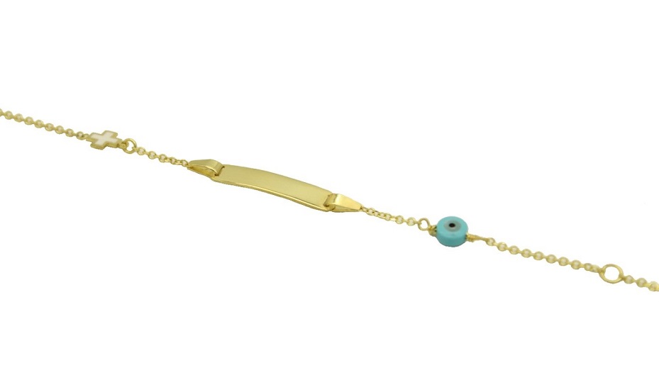 Children's Identity Bracelet with Cross & Mataki - gb062