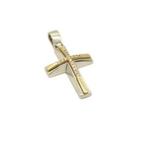 Δίχρωμος Σταυρός Χρυσός & Λευκόχρυσος 14Κ με Ζιρκόν - gs418