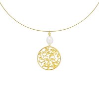 Κολιέ από Ασήμι 925 Επιχρυσωμένο & Μαργαριτάρι - gpn292