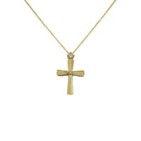 Σταυρός από Χρυσό 14Κ με Αλυσίδα & Ζιρκόν πέτρες - gs422