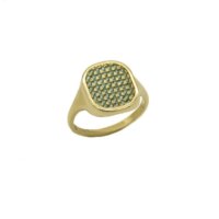 14K Gold Chevalier Ring with Zircon - gr819