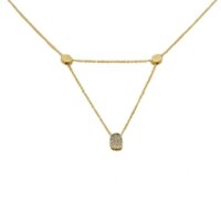 Χρυσό Τρίγωνο Κολιέ 14Κ με Ζιρκόν - kz19