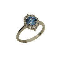 Λευκόχρυσο Δαχτυλίδι 14Κ Blue Topaz - wgr085