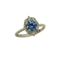 Λευκόχρυσο Δαχτυλίδι 14 Καράτια Blue Topaz - wgr085