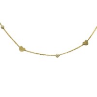 Χρυσό Κολιέ 14Κ Καρδιές & Μαργαριτάρια - gn1561