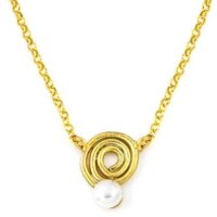 Κολιέ από Ασήμι Επιχρυσωμένο με Μαργαριτάρι - qp2405
