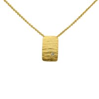 Κολιέ Ασημένιο Επιχρυσωμένο με Ζιρκόν - qp2544