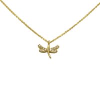 Χρυσό Κολιέ 14Κ Πεταλούδα με Ζιρκόν - m001865