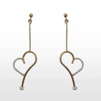 Ασημένια Σκουλαρίκια Καρδιές με Μαργαριτάρια - se1638