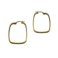 14 Καράτια Χρυσοί Ορθογώνιοι Κρίκοι - ge518