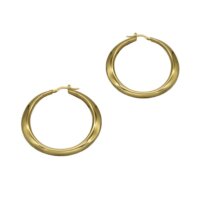 Ασημένιοι Μεγάλοι Κρίκοι Επιχρυσωμένοι - lu122