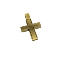 2 Όψεων Χρυσός & Λευκόχρυσος Βαπτιστικός Σταυρός 14 Καράτια - gs198237