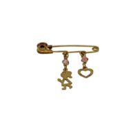 9Κ Χρυσή Παραμάνα Κοριτσάκι & Καρδιά - gk117