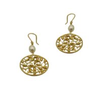 Σκουλαρίκια από Ασήμι Επιχρυσωμένο & Μαργαριτάρια - gpe256