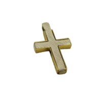 Χρυσός & Λευκόχρυσος Βαπτιστικός Σταυρός 14 Καράτια Δύο Όψεων - gs776