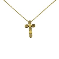 14Κ Χρυσός Σταυρός με Ζιρκόν & Αλυσίδα - kz66