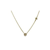 9 Καράτια Χρυσό Κολιέ Σταυρός & Ζιρκόν - gn984