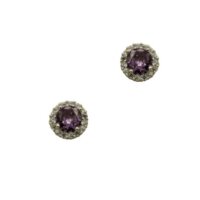 Μωβ Ζιρκόν Ροζέτες από Ασήμι - es1873p