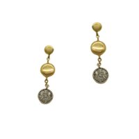 14Κ Σκουλαρίκια Χρυσό & Λευκόχρυσο Ζιρκόν - ge527