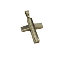 Λουστρέ Ανδρικός Λευκόχρυσος Σταυρός 14Κ - wgs0854