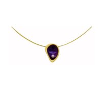 Μωβ Ασημένιο Μοτίφ με Μαργαριτάρι - gpn025