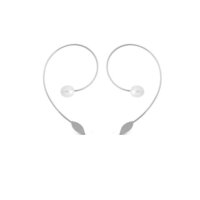 Ασημένια Μεγάλα Σκουλαρίκια με Μαργαριτάρια - gpe024w