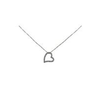 Λευκόχρυσο Κολιέ 14Κ Καρδιά με Ζιρκόν - wgn2135