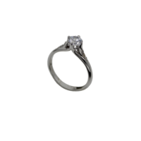 Λευκόχρυσο Μονόπετρο Ζιρκόν Δαχτυλίδι 14 Καράτια - wgr363