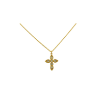 Επίχρυσος Ασημένιος Σταυρός με Λευκά Ζιρκόν - sn3093