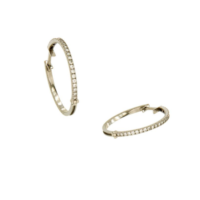 14Κ Λευκόχρυσοι Ζιρκόν Κρίκοι - wge6479