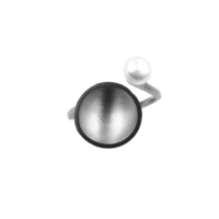 Δαχτυλίδι από Ασήμι Μαύρο και Μαργαριτάρι - ap2687